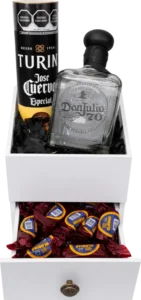 Alhajero Don Julio de DILSA, regalo ejecutivo en Gómez Palacio: tequila Don Julio 70, chocolate Turín y glorias