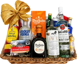 Arcón Mexicanísimo de DILSA, regalo ejecutivo en Gómez Palacio: tequila, mezcal, vodka, ron, sangrita y botanas