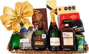 Arcón Presidente de DILSA, regalo ejecutivo en Torreón: champagne Moët Chandon, whisky Buchanan's 18 años y más